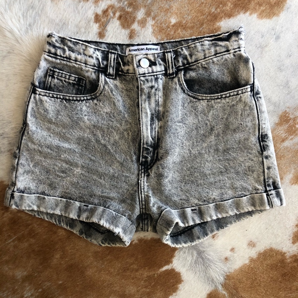 Acid wash American Apparel high waisted shorts